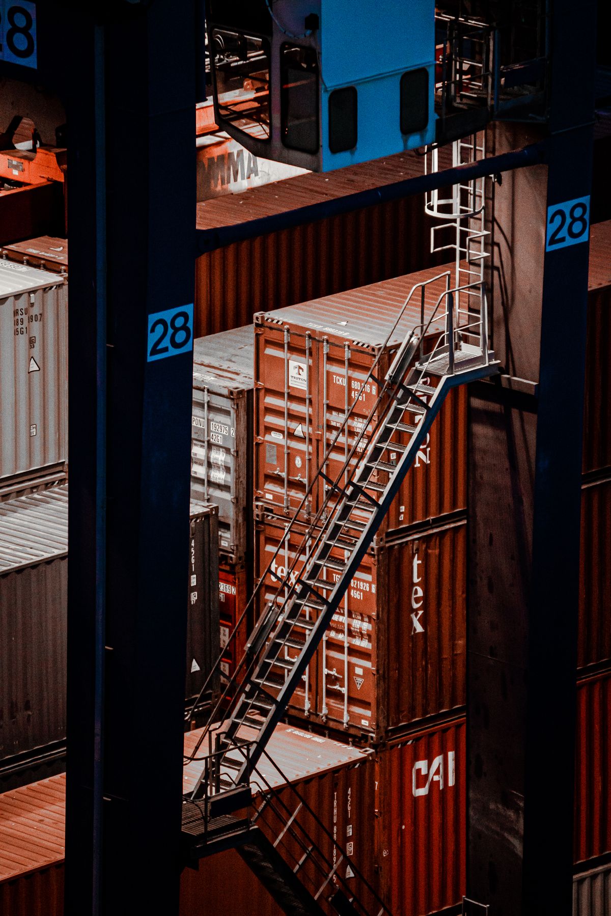 Container gantry and stacks